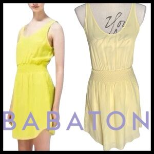 Aritzia Babaton Silk Pale Yellow Sleeveless Blythe Dress (XS)